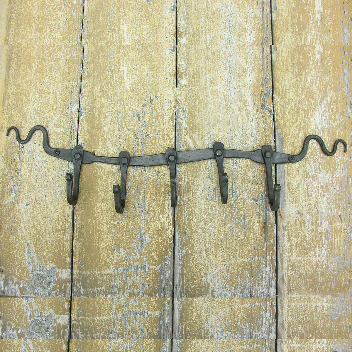 decorative hand forged hook rail