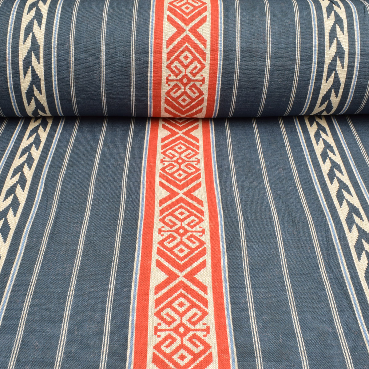 Kolomyya Linen Stripe - Indigo - Image 3