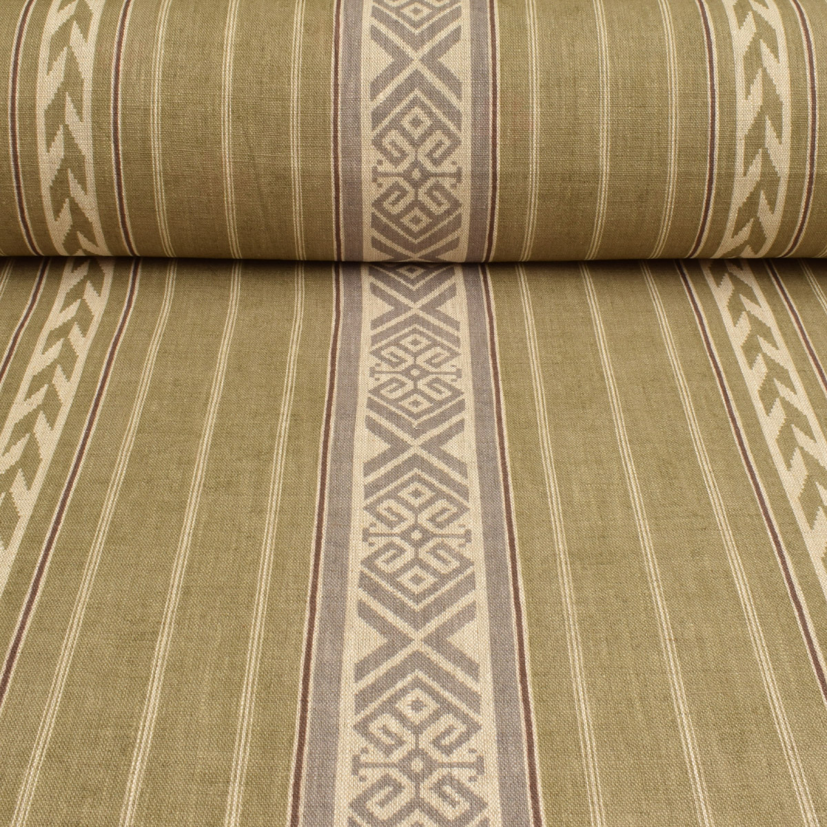 Kolomyya Linen Stripe - Sage - Image 3