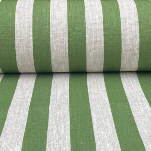 Beta Linen Stripe - Leaf Green - Image 3
