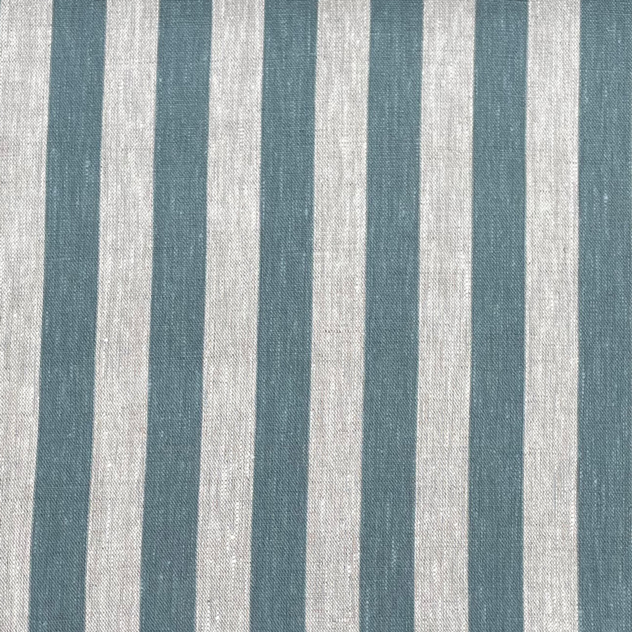 Beta Linen Stripe - Mineral Blue