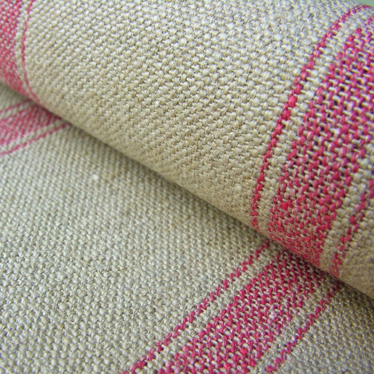 Angus Linen Stripe Nordic - Peony - Image 1