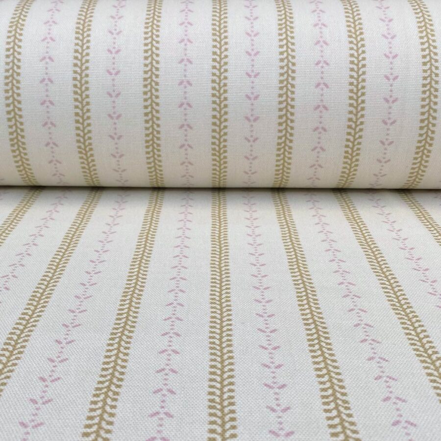 Maya Stripe Ivory - Soft Gold and Pink