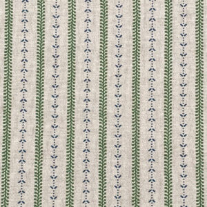 Maya Stripe Natural - Leaf Green and Indigo - Image 2