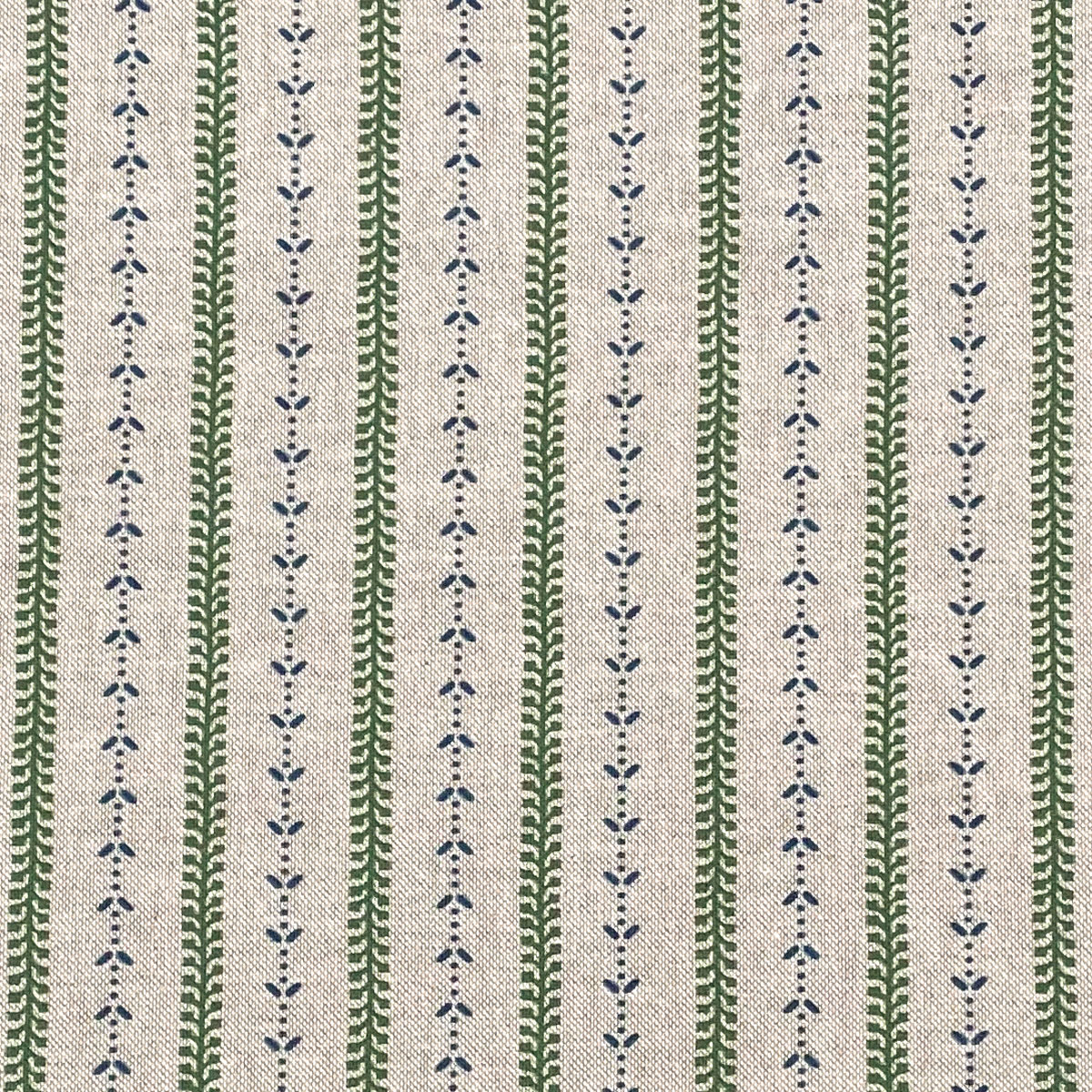 Maya Stripe Natural - Leaf Green and Indigo - Image 2