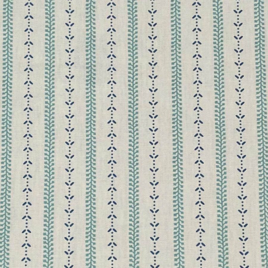 Maya Stripe Ivory - Seagreen and Indigo