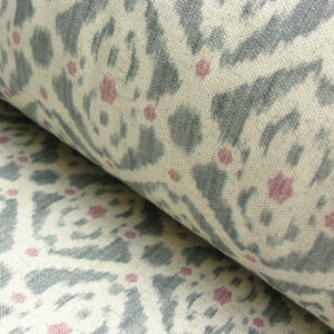 Extra Wide Fabric blue ikat