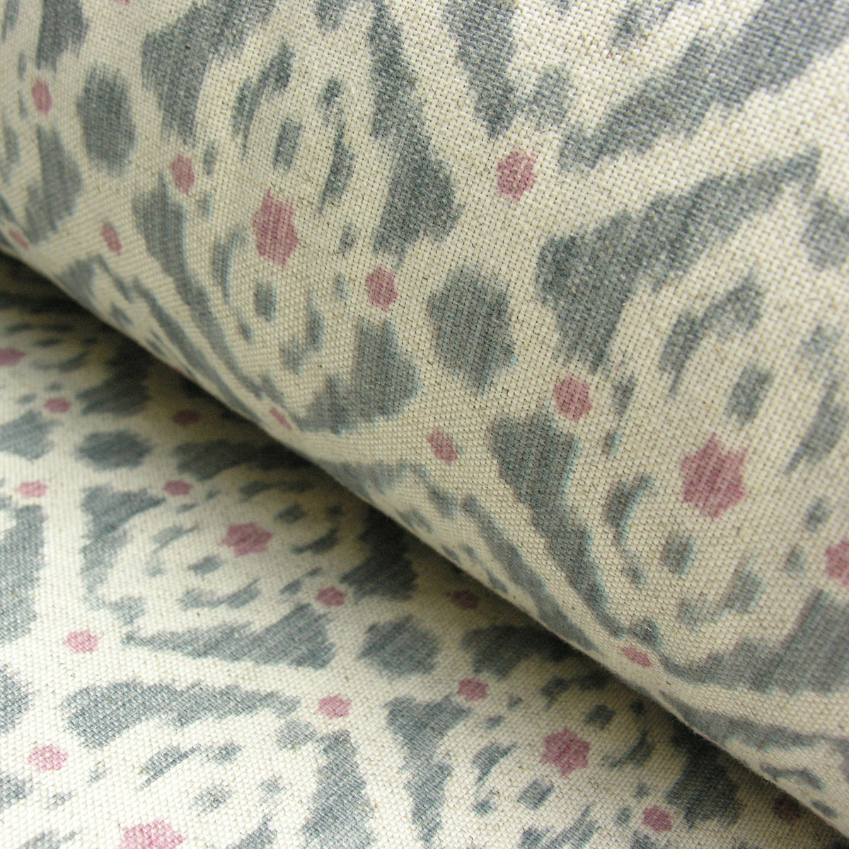 Extra Wide Fabric blue ikat