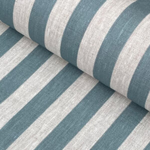 Beta Linen Stripe - Mineral Blue
