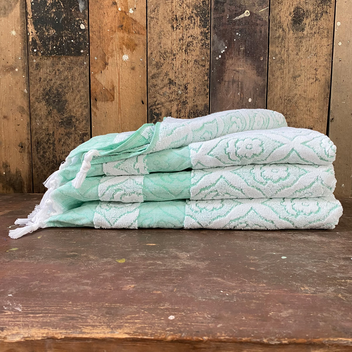 Turkish Cotton Bath Towel - Mint Green - Image 1