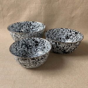 Enamelware Mixing Bowls - Black and White - Image 2