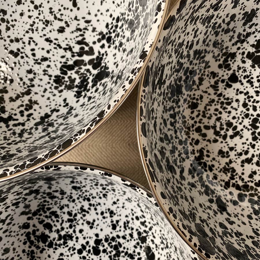 Enamelware Mixing Bowls - Black and White