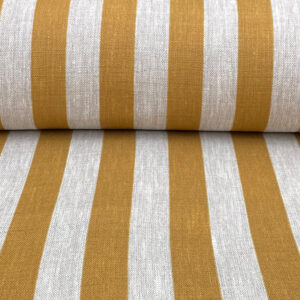 Beta Linen Stripe - Ochre - Image 3