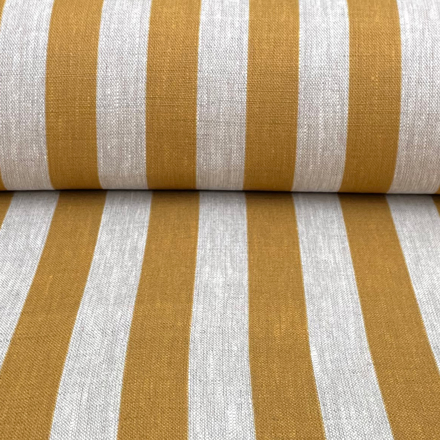 Beta Linen Stripe - Ochre