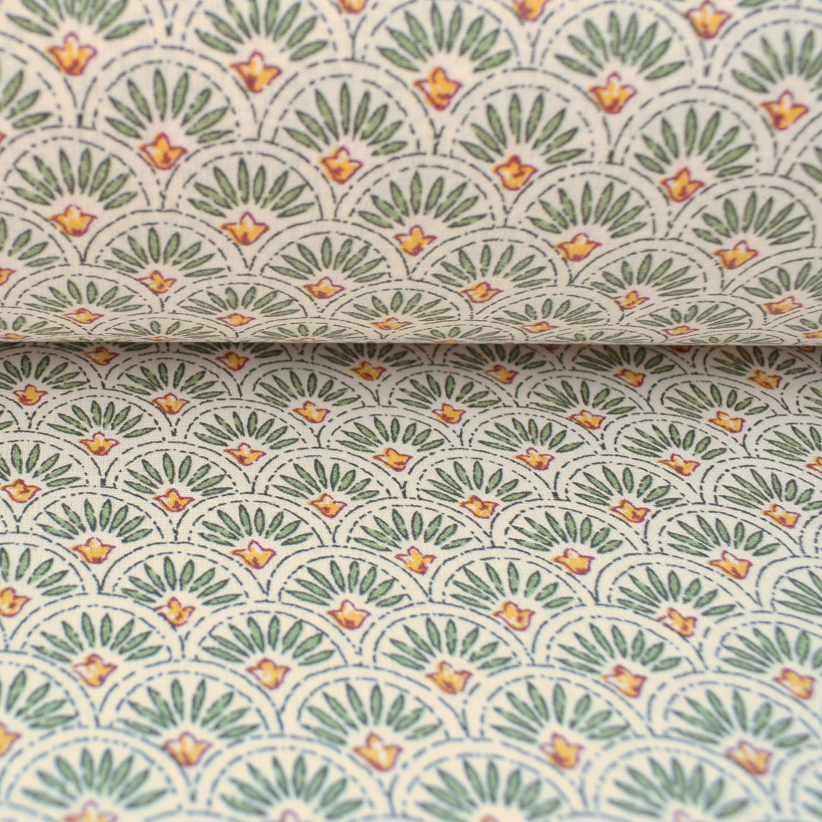Scallop Cotton Print - Green - Image 3