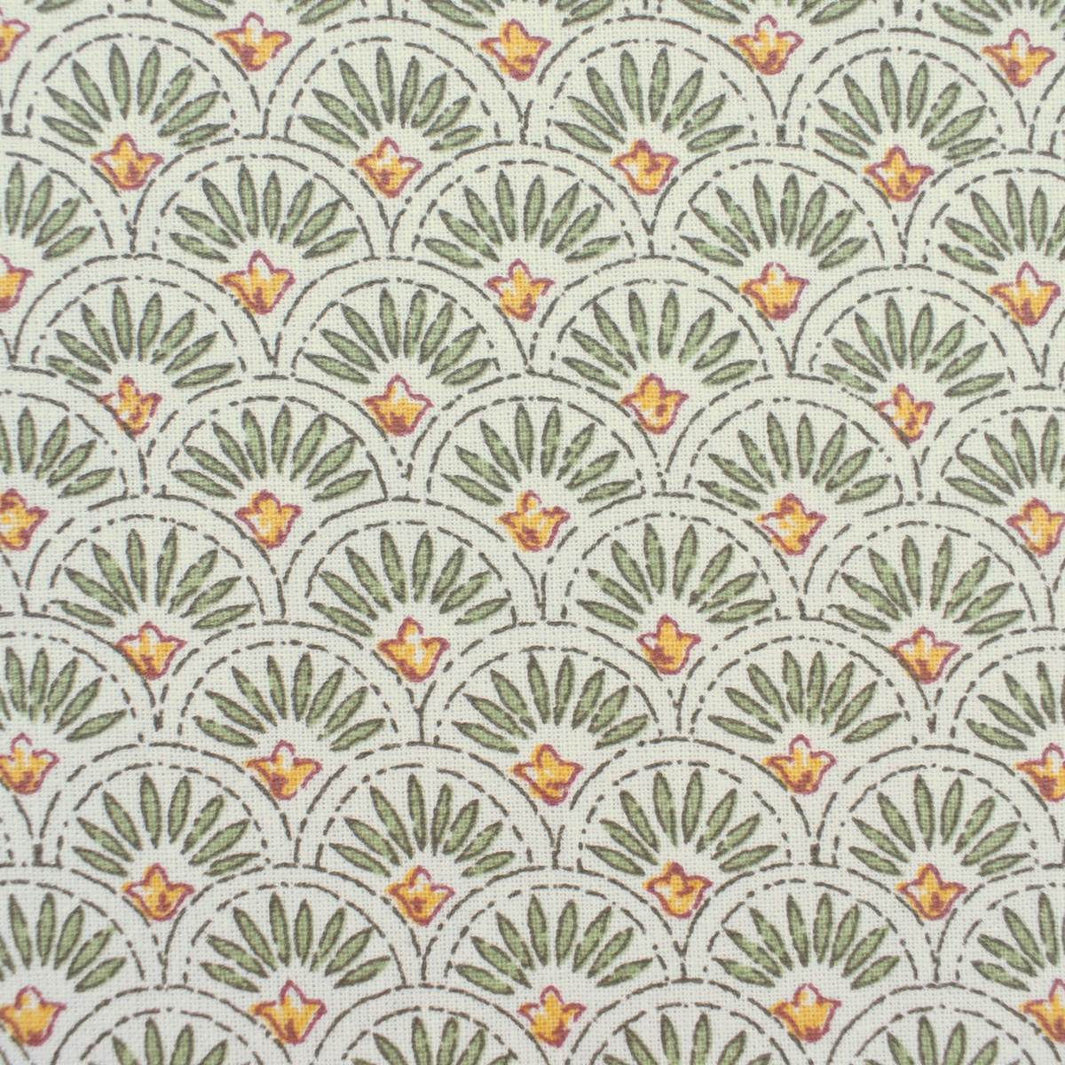 Scallop Cotton Print - Green - Image 2
