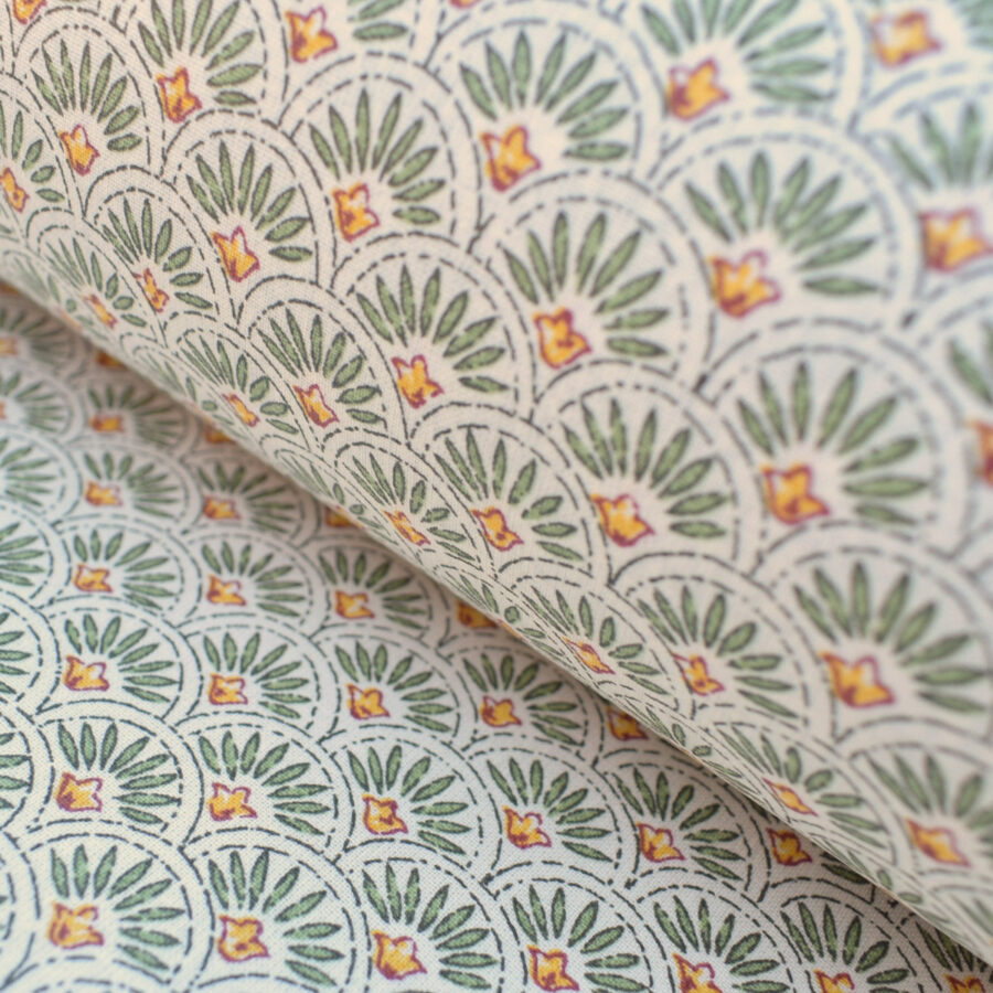 Scallop Cotton Print - Green