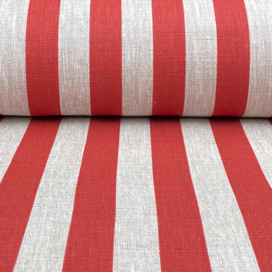 Beta Linen Stripe - Red