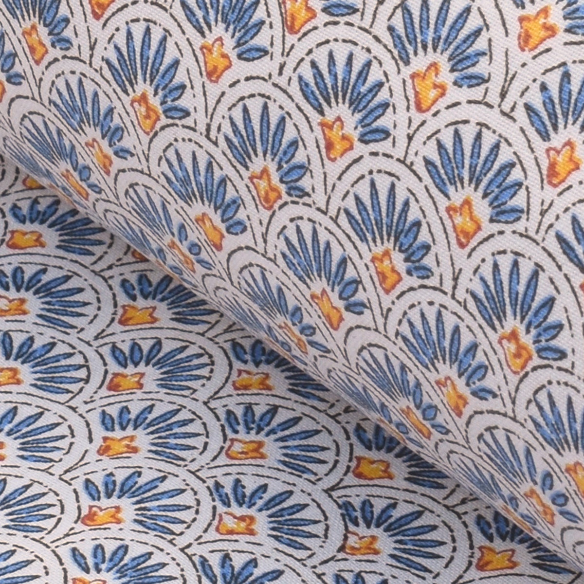 Oilcloth Scallop - Indigo - Image 1