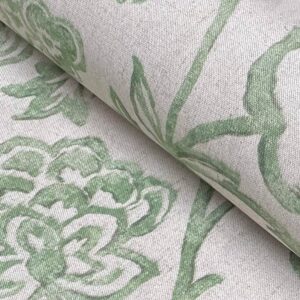 Extra wide fabric with green design