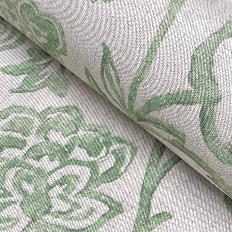 Extra wide fabric with green design