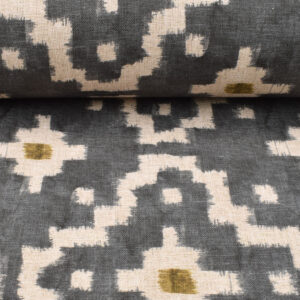 EW Solitaire fabric for curtains & Blinds in slate grey and with ochre detail