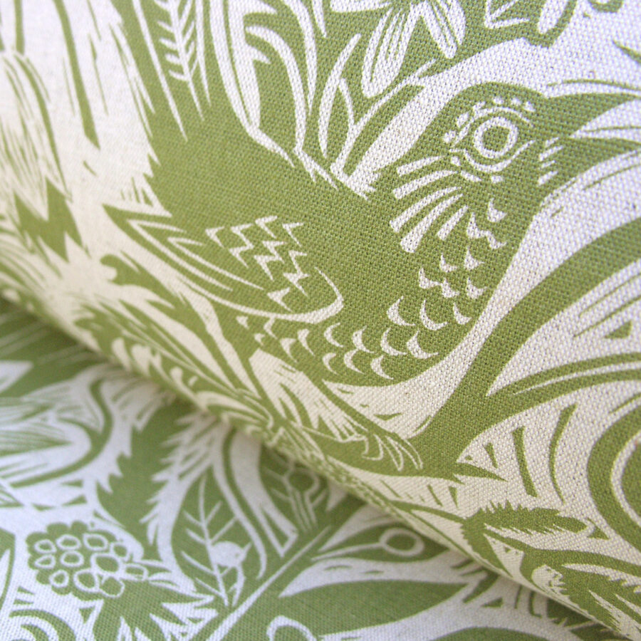 Mark Hearld Squirrel and Sunflower - Olive Green