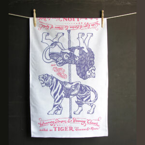 Printed Cotton Teatowel - Big Cats - Image 2