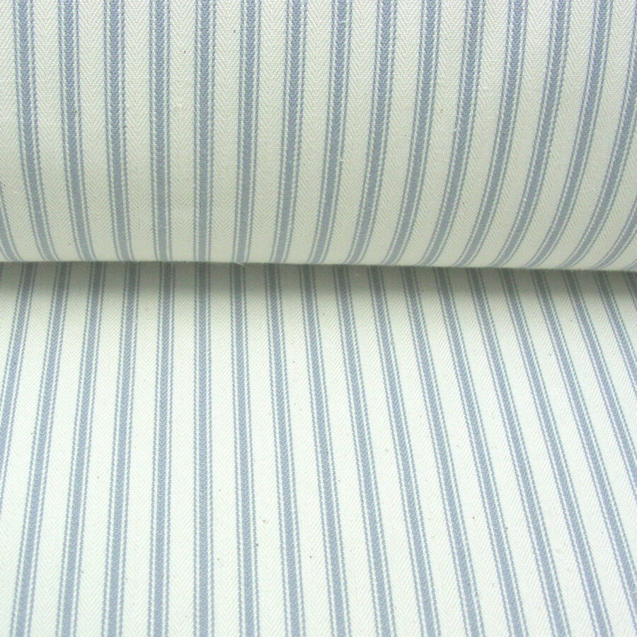 Ticking Fabric - Silver Grey