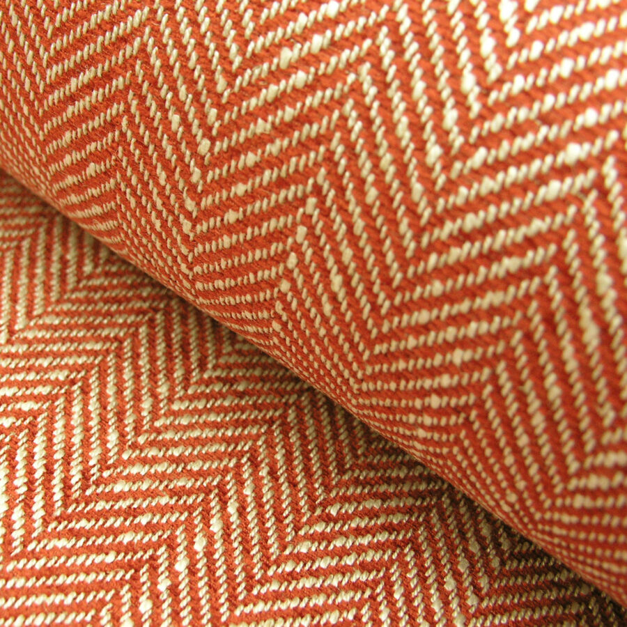 Upholstery Fabric Spey Herringbone - Brick Red