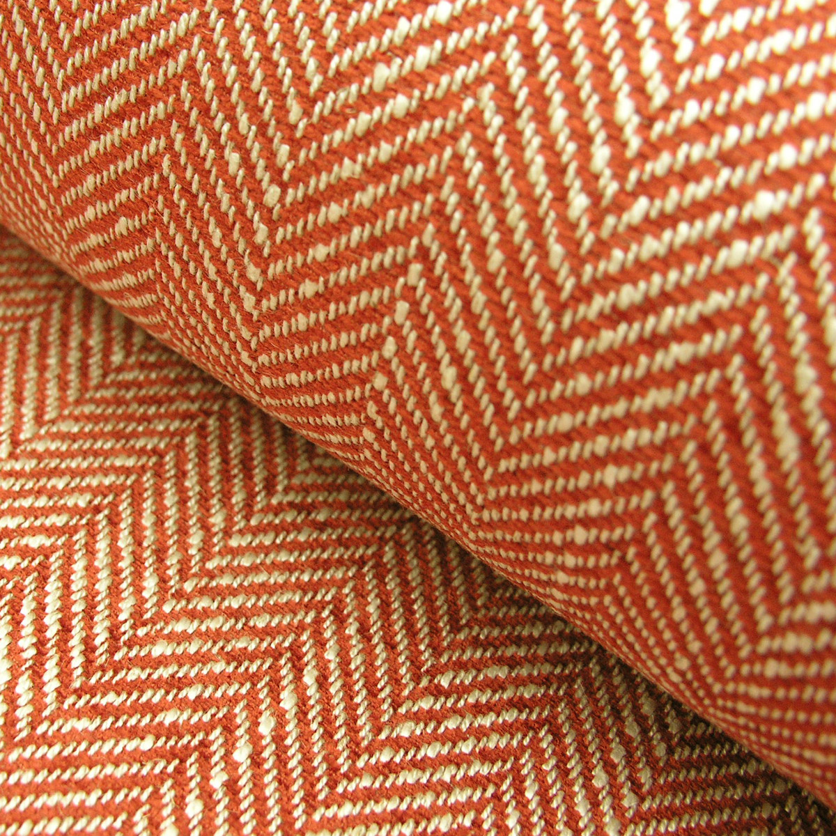 Upholstery Fabric Spey Herringbone - Brick Red - Image 1