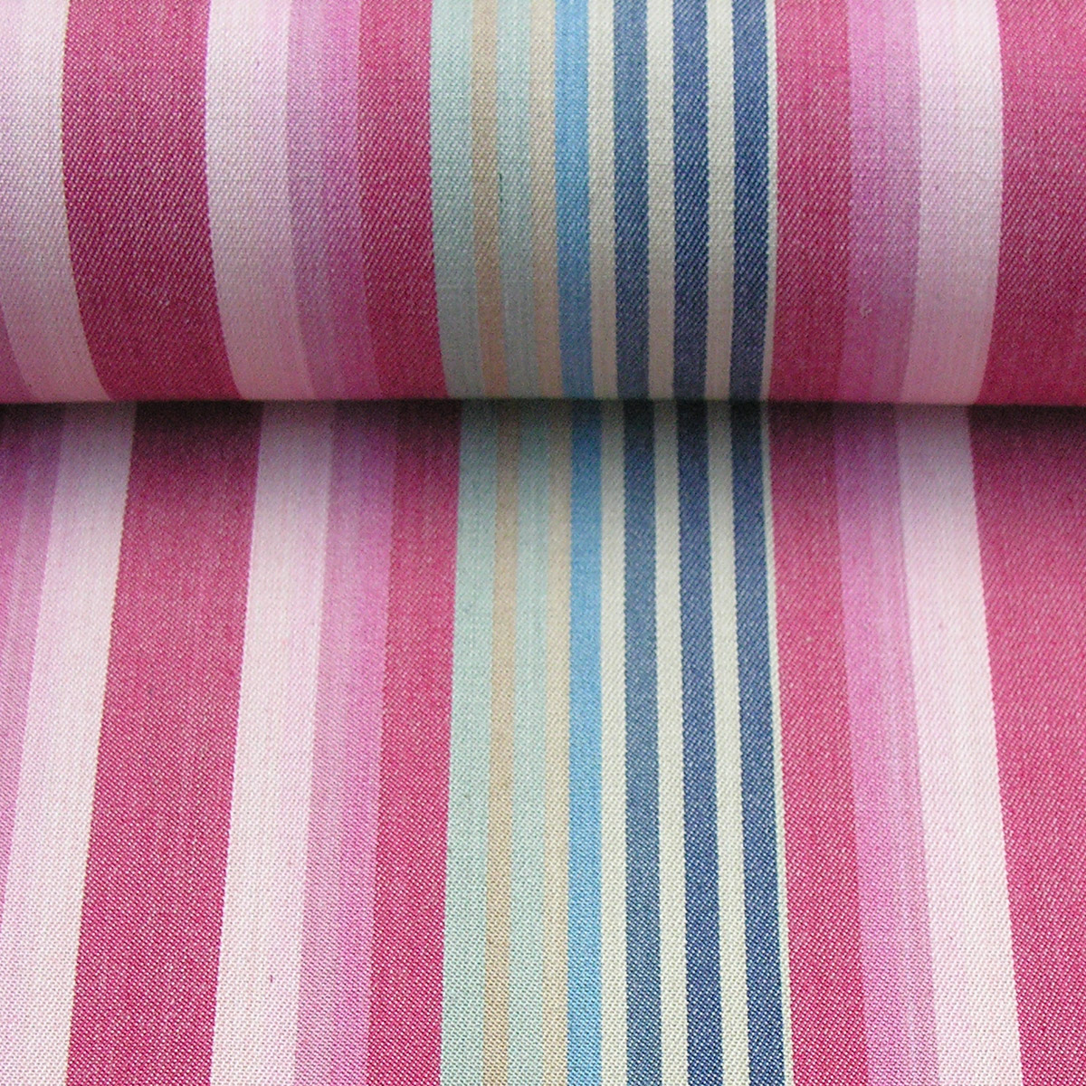 Vintage Ticking Fabric, raspberry ticking striped fabric