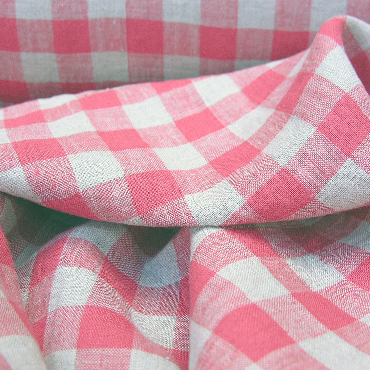 Washed Linen Check Rhubarb - Image 2