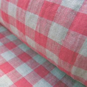 Washed Linen Check Rhubarb