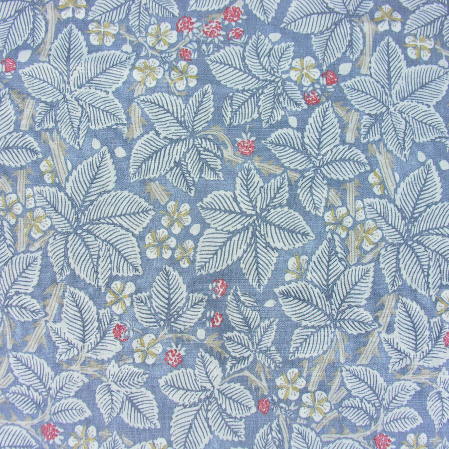 William Morris Bramble - Light Blue and Red