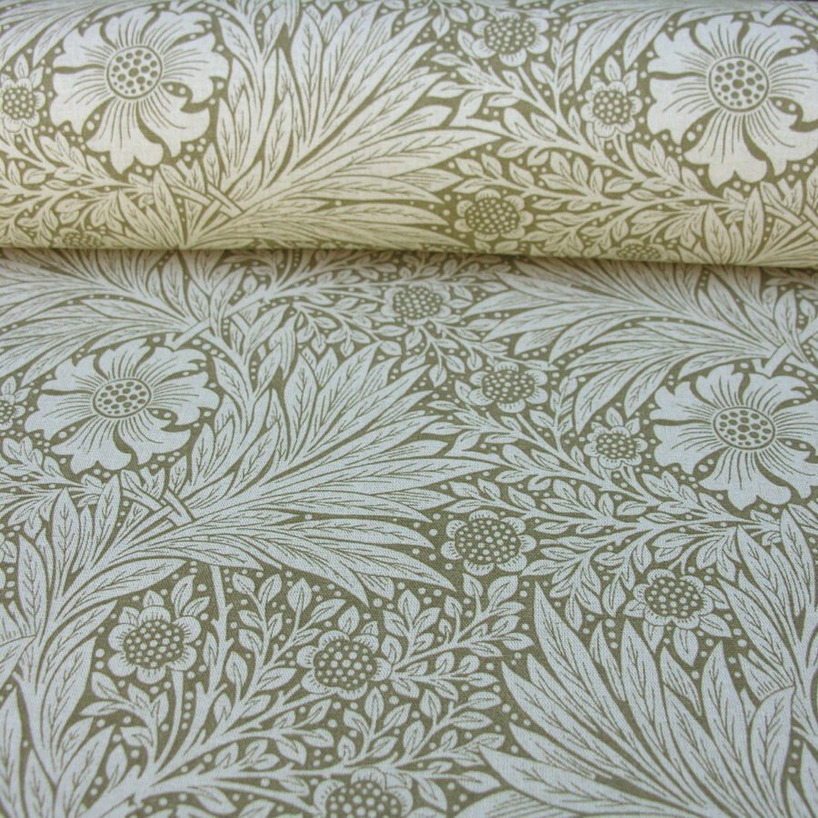 William Morris Marigold - Olive and Linen