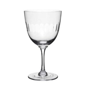 Set of Six Crystal Wine Glasses - Lens Design - Image 2