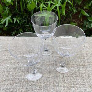 Set of Six Crystal Wine Glasses - Lens Design - Image 4