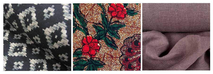 Dressmaking fabric collage