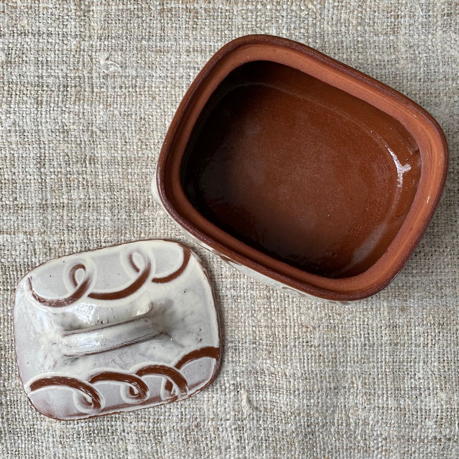 Erica Taylor Low Butter Dish - White ETBU2