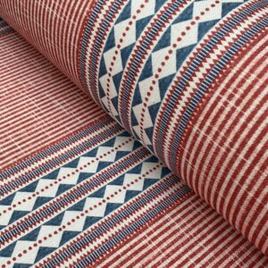 Extra Wide Aztec Stripe - Red Indigo - Image 1