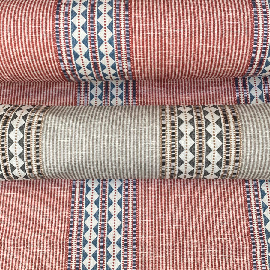 Extra Wide Aztec Stripe - Red Indigo