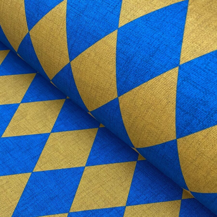 Harlequin Fabric Gold & Blue