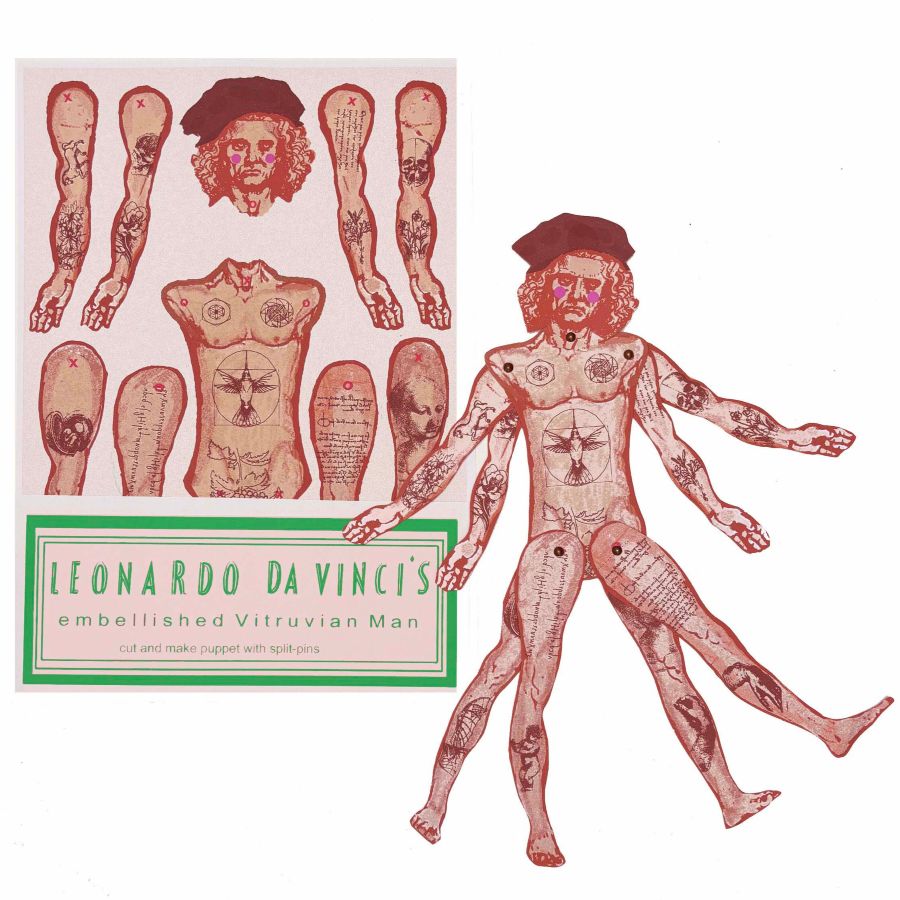 Da Vinci's Vitruvian Man - Cut out & make paper puppet