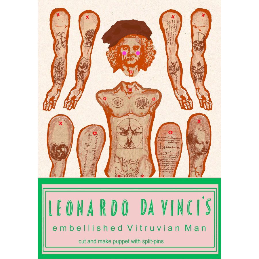 Da Vinci's Vitruvian Man - Cut out & make paper puppet