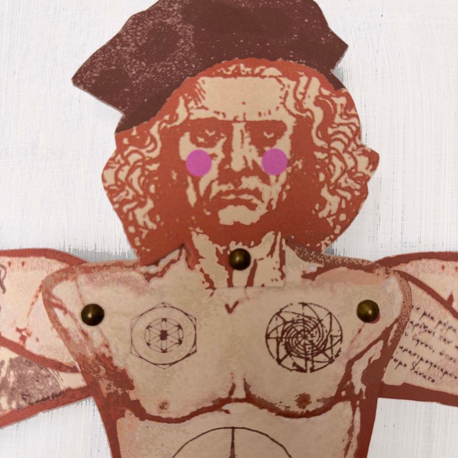 Da Vinci's Vitruvian Man - Cut out & make paper puppet