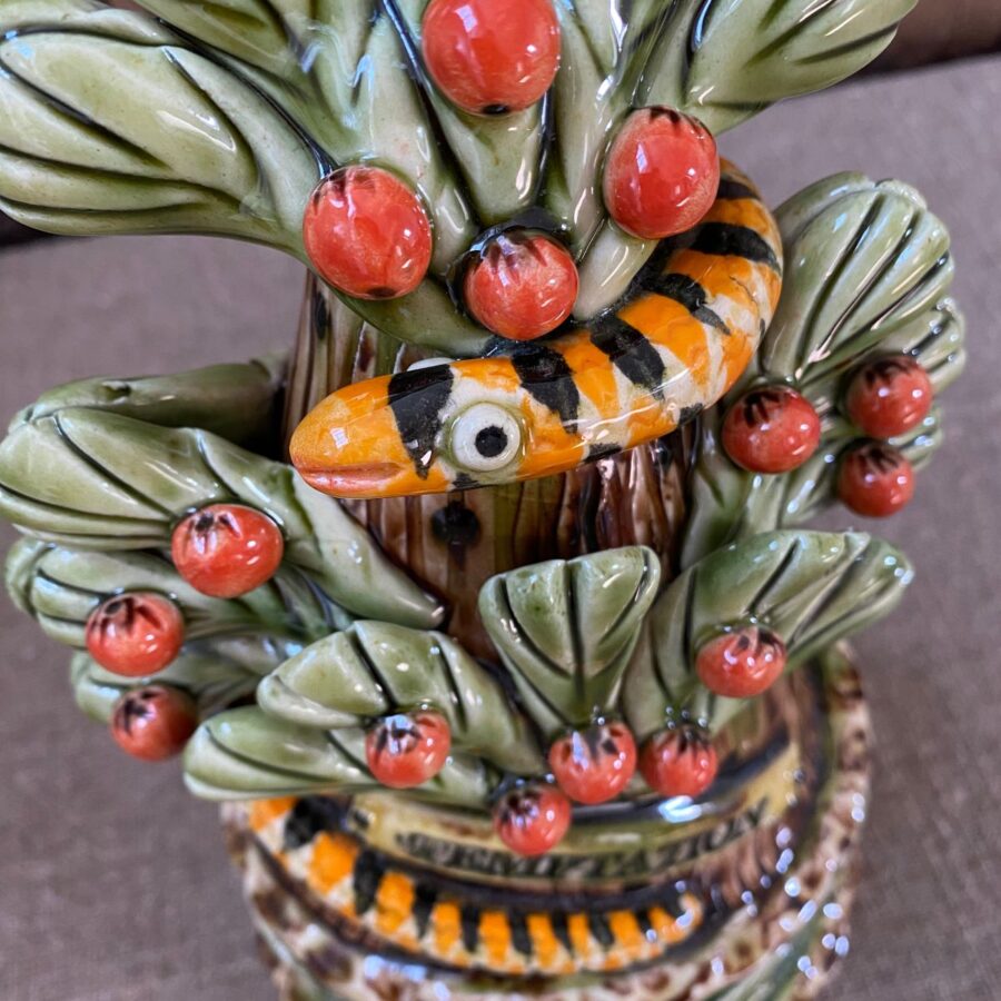 Paul Young Slipware Temptation Serpent Floral Base