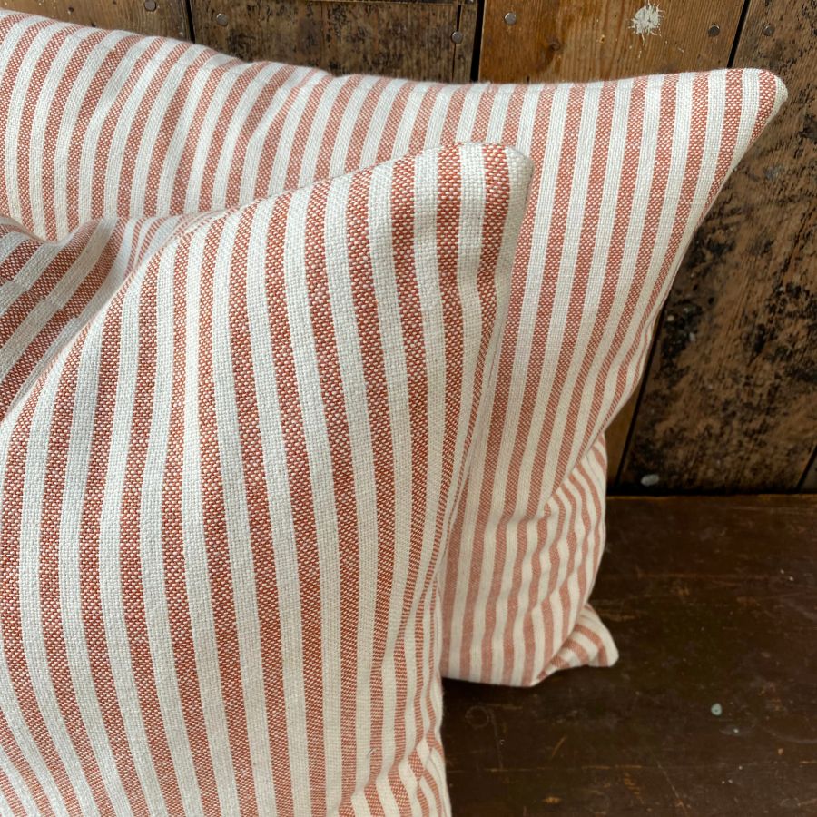 Uno Stripe Cushion - Brick
