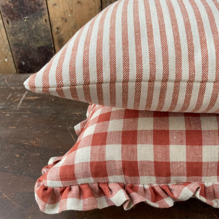 Uno Stripe Cushion - Brick