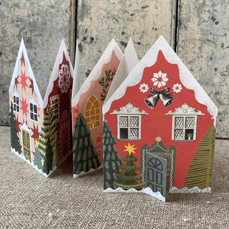 Christmas House Concertina Card Hadley Paper Goods Tinsmiths
